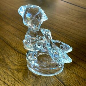 Girl with geese glass figurine